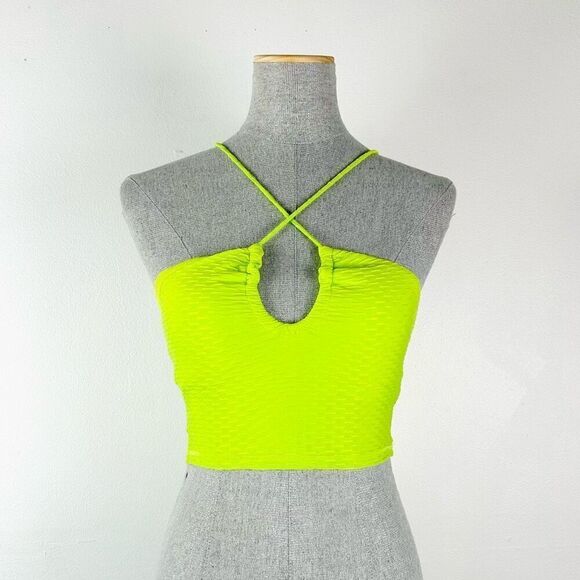 Buffbunny Donna Crop Top in Lime Green - Picture 1 of 7